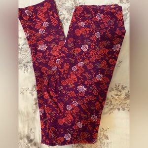 purple & coral leggings
